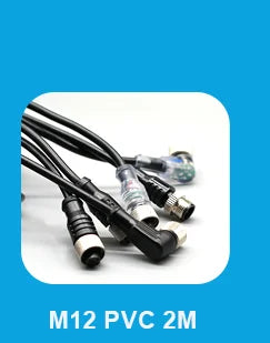 2m Line M12 4 5 Pins PVC LED IP67 Sensor Cable Connector Type A Socket Plug  Waterproof Male&Female Straight Angle Flange