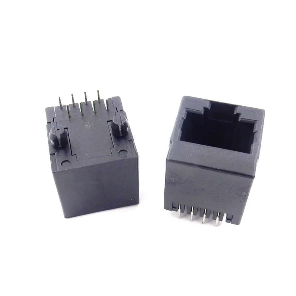 5PCS RJ45 Vertical 180 Degree Network Socket With Shield and Lamp Network Cable Interface 5224-8p8c In-Line Connector