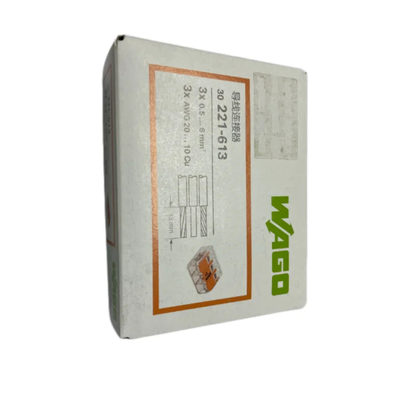 WAGO 221‑412 221‑413 221‑415 221‑612 613 615 221‑2411 2401 Box‑Packed Lever Wire Connector Quick Push‑in Splice Terminal Block