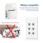 ZoeRax CAT6 CAT5E RJ45 Keystone Jack Gigabit Network Module 22-26AWG Tool-Free Keystone Insert for Wall Panel Router Switch