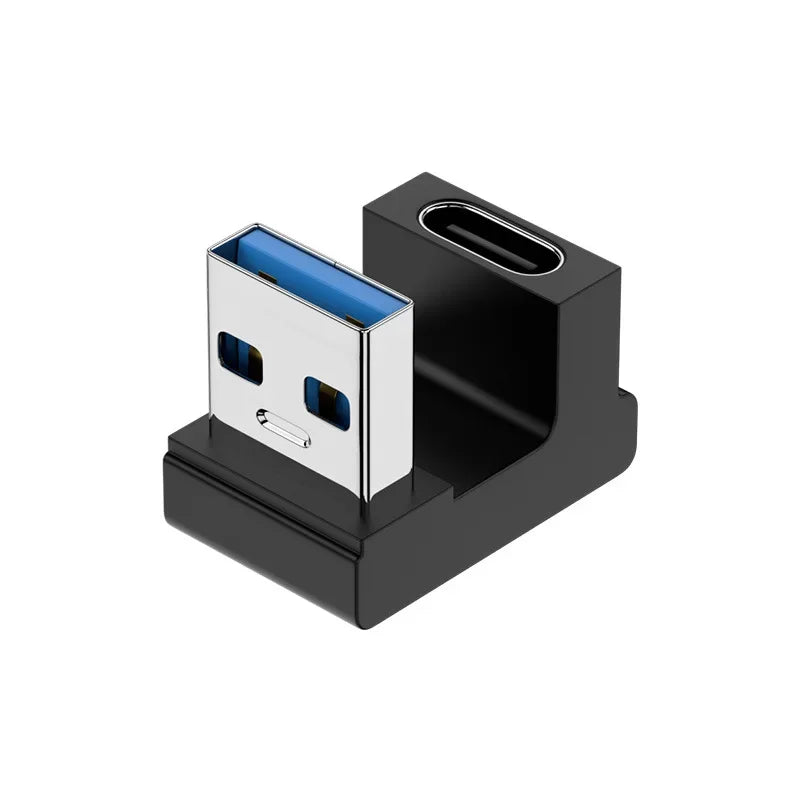 180 Degree Elbow USB C Adapter Type C USB C OTG Converter U Shape USB 3.0 Type C Charging Data Cable Adapter Phone Connector