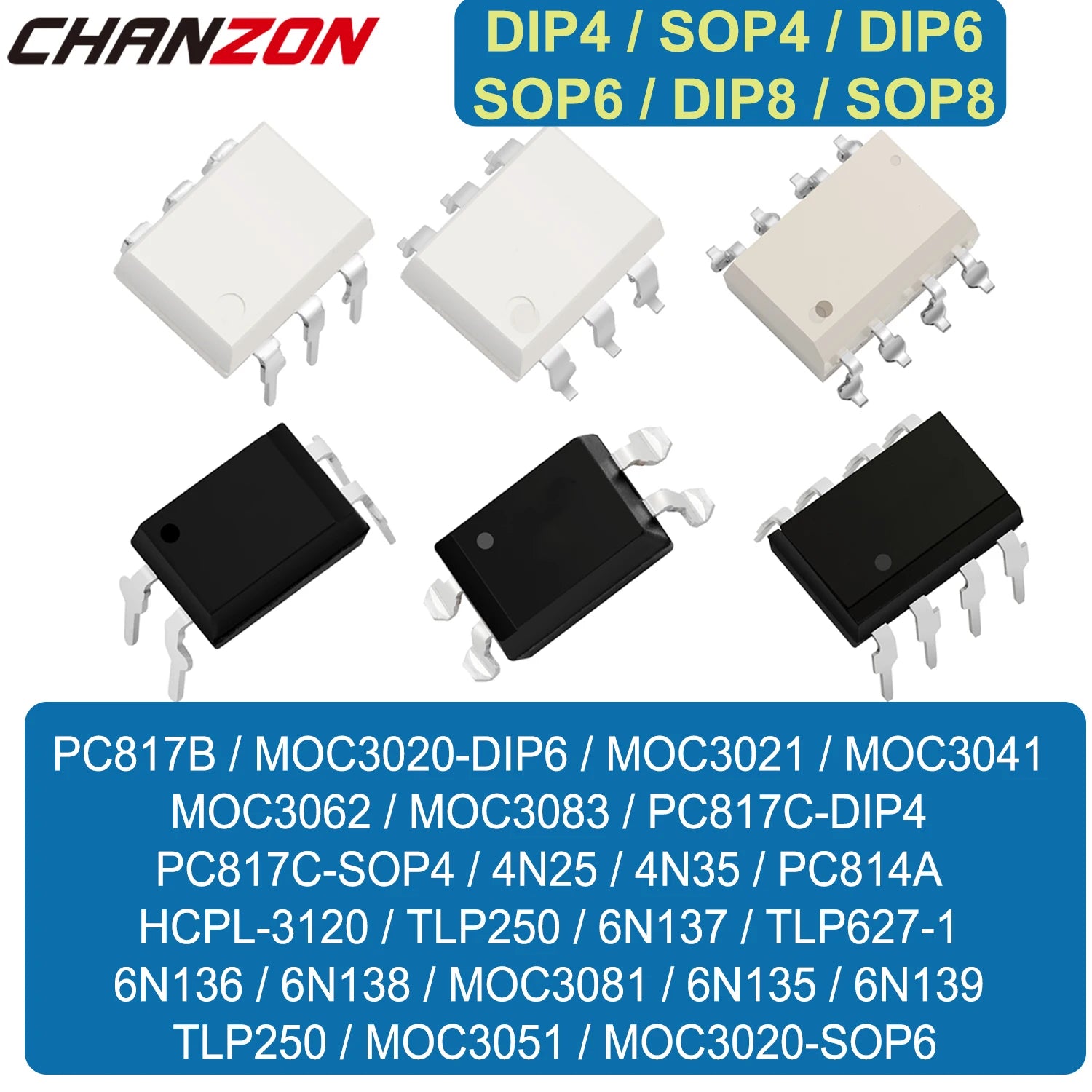 Pc817 Pc817B Pc817C 6N137 Tlp250 Tlp627 4N35 4N25 6N136 6N138 Moc3041 Moc3020 Moc3021 Hcpl3120 Moc3083 Hcpl 3120 817 Optocoupler