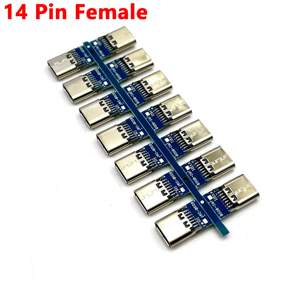 USB 3.1 Type C Male/Female Connectors Jack Tail 24pin USB Male Plug Electric Terminals Welding DIY Data Cable Support PCB Board