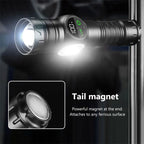 Magnetic USB Rechargeable LED Tactical Flashlight With COB Side Light Camping Fishing Torch