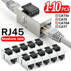 CAT7 CAT6A Cat6/5e Keystone Jack Coupler 10Gbps High-Speed Shielded Ethernet Coupler RJ45 Female To Female Keystone Jack Insert