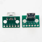 Micro Mini USB Type C 2Pin USB 2.0 3.0 Female Male Connector Data Charging Cable Jack PCB Test Board with Pin Header 90 Degree