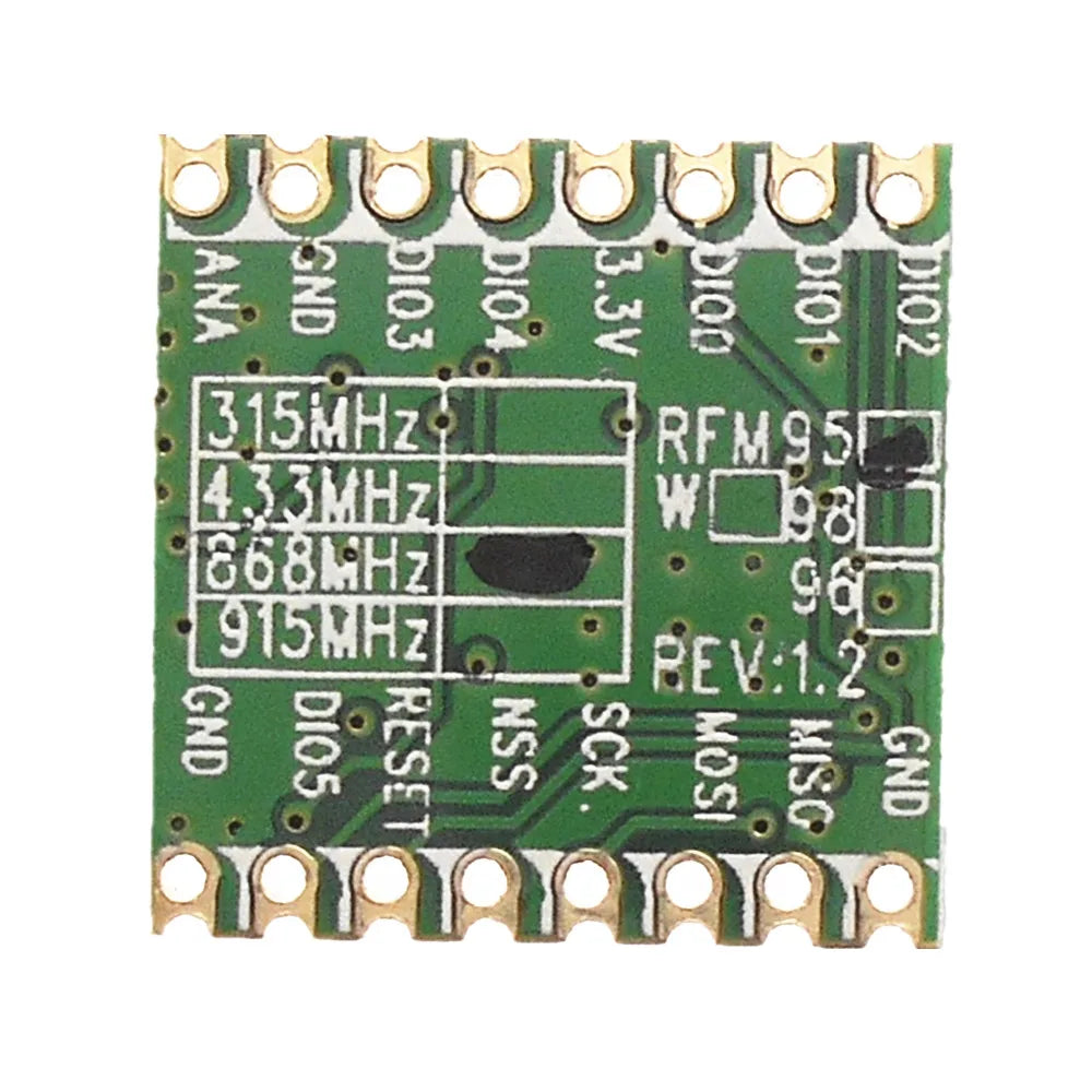 RFM95 20dBm 100mW 868Mhz 915Mhz DSSS spread spectrum wireless transceiver module SPI SX1278 SX1276 SMD lora module