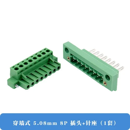 Pluggable Through-Wall Green Terminal Block 2EDGWB-5.08MM With Screw Fixed Panel 2P3P4P-12P