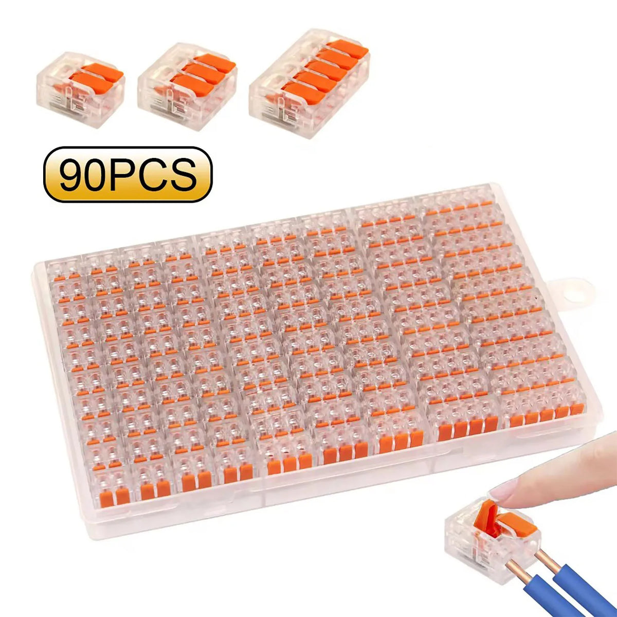 20/80/90pcs Electrical Lever Wire Connectors 2 Port 3 Port 5 Port Electric Cable Clamp Mini Quick Wire Terminal Connector