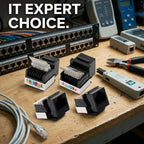 For RJ45 Module Coupler Ethernet Module Female Jack Wall Adapter RJ45 Cat6/Cat5e Ethernet Keystone Jack No Punch-Down Tool-Less