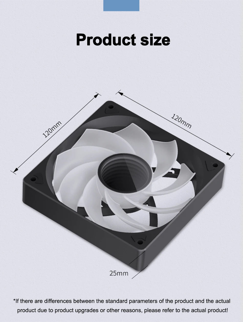 JONSBO SL-120 White/Black 120mm Case Fan 5V 3PIN ARGB Silent CPU Cooler Fan 4PIN PWM Serializable Reverse Fan