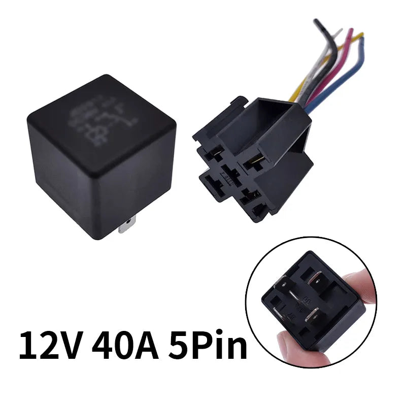 JD2912 4 Pin 5 Pin 40A Auto Car Relay DC 12V 24V 36V 48V with Mounting Hole Coil Power 1.8W Automobile Control Device with Line