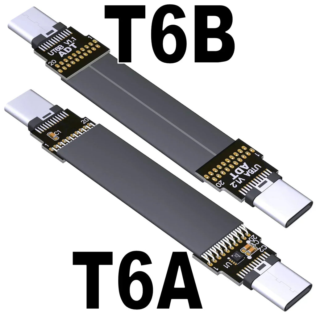 ADT-Link USB 3.2 Type-C to USB-C FFC USB C FPV Flat Slim Thin Ribbon FPC Cable Gen2x2 20Gbps 90°Adapter for Data Sync&Charging