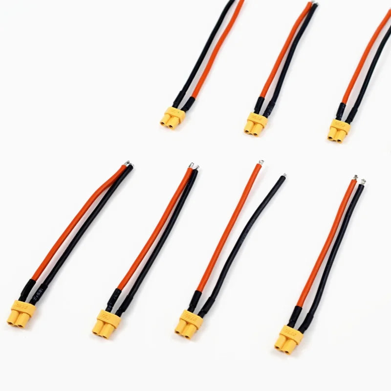 XT30 Pigtail Plug Male and Female Connector with 100mm 16AWG Tinned Wire Cable for RC Fixed Wing Lipo Battery FPV Drone Charger