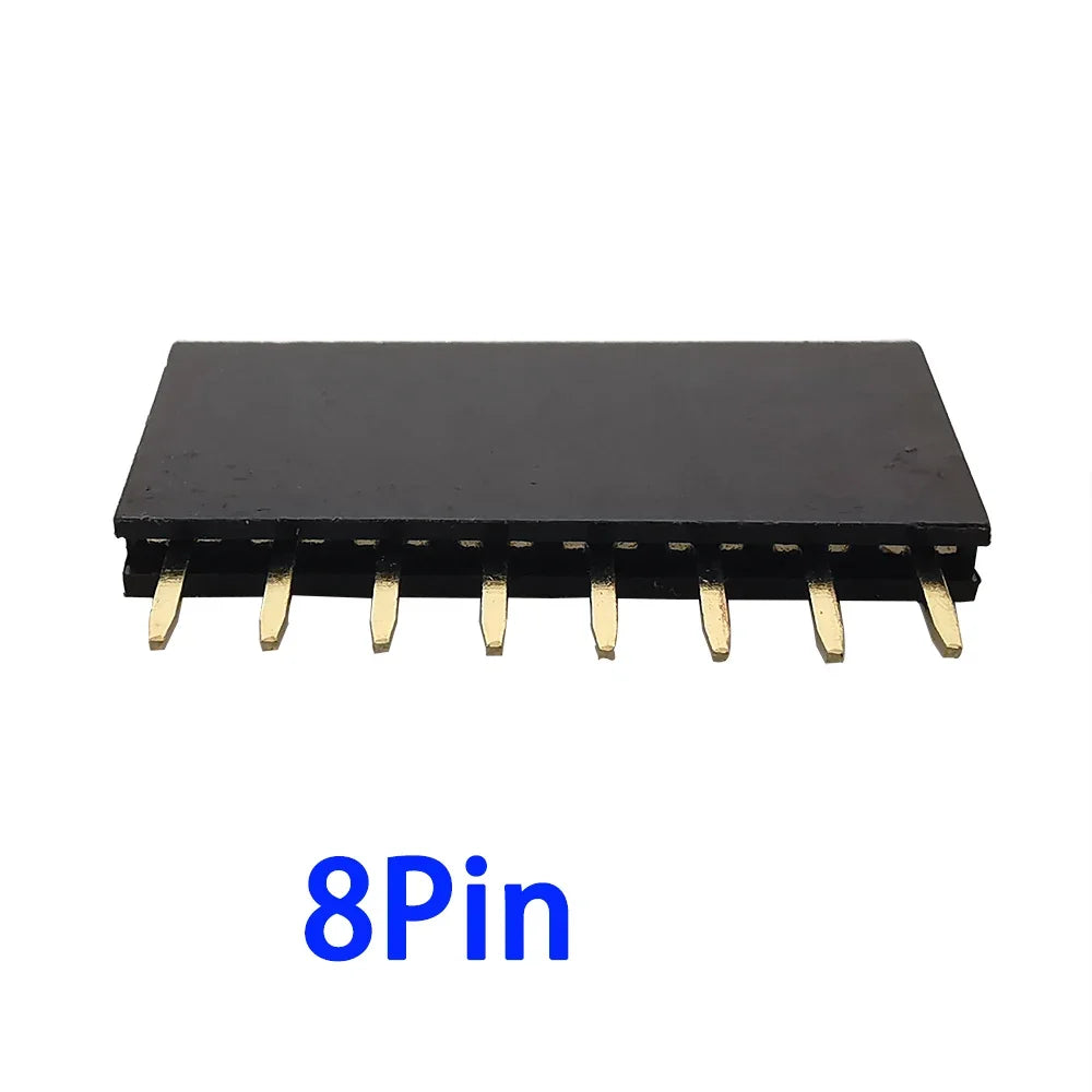 10Pcs2.54mm Pitch Single Row Female Pin Header Socket 2~40P PCB Board Connector Strip Gold Plated Pinheader Terminal for Arduino