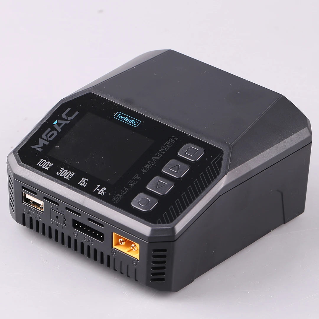 ToolkitRC M6AC 15A 300W Multifunctional LiPo Battery Charger Smart 1-6S Balance for RC Models - High Power RC Accessory