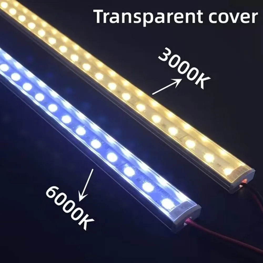 1-10 PCS LED Rigid Strip DC12V 50CM 20 Inch SMD5730 36LEDs U/V-Shaped Flat LED Aluminum Channel Rigid Strip for Indoor Lighting