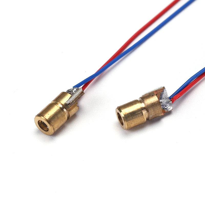 10Pcs/1PC 650nm 5mW Laser Module Head Industrial Class Point/Line/Cross Focusable Glass Lens Adjustable Laser Diode for Industri
