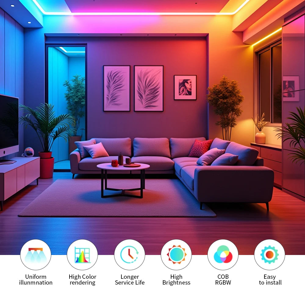 WS2811 RGBIC COB LED Strip Lights Dream Color Addressable Smart LED Tape Flexible Tuya WIFI APP Control DC12V for Alexa Google