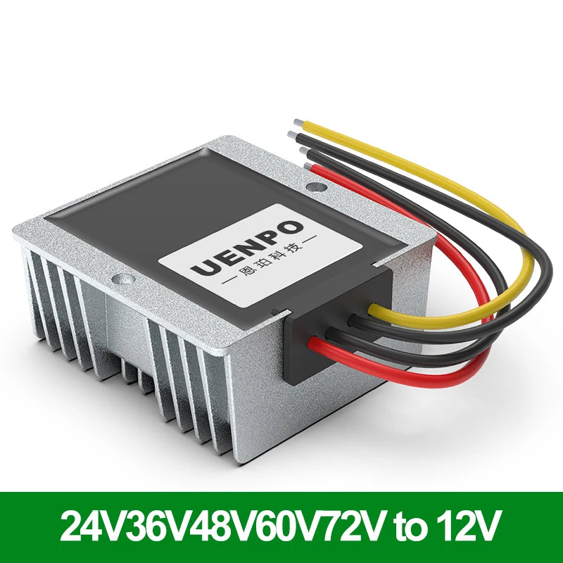 24V to 12V DC Power Converter 15V-90V to 12V Step-Down Regulator 36V/48V/60V/72V to 12V Step-Down Power Module