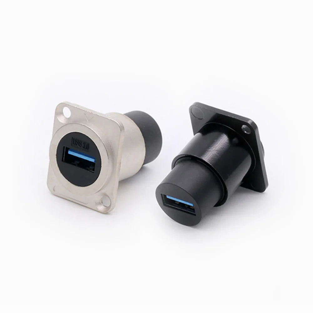 1pc Metal Round/D Type Module RJ45 CAT6&USB 2.0/3.0&Type C&HDMI-Jack Socket Through Network Panel Mounting Electronic Connector