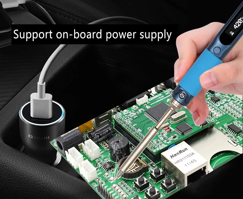 Pine64 Smart Mini Pinecil Soldering Iron With B2 BC2 KU C1 ILS I C4 D24 K Tips With DC power supply Storage Bag