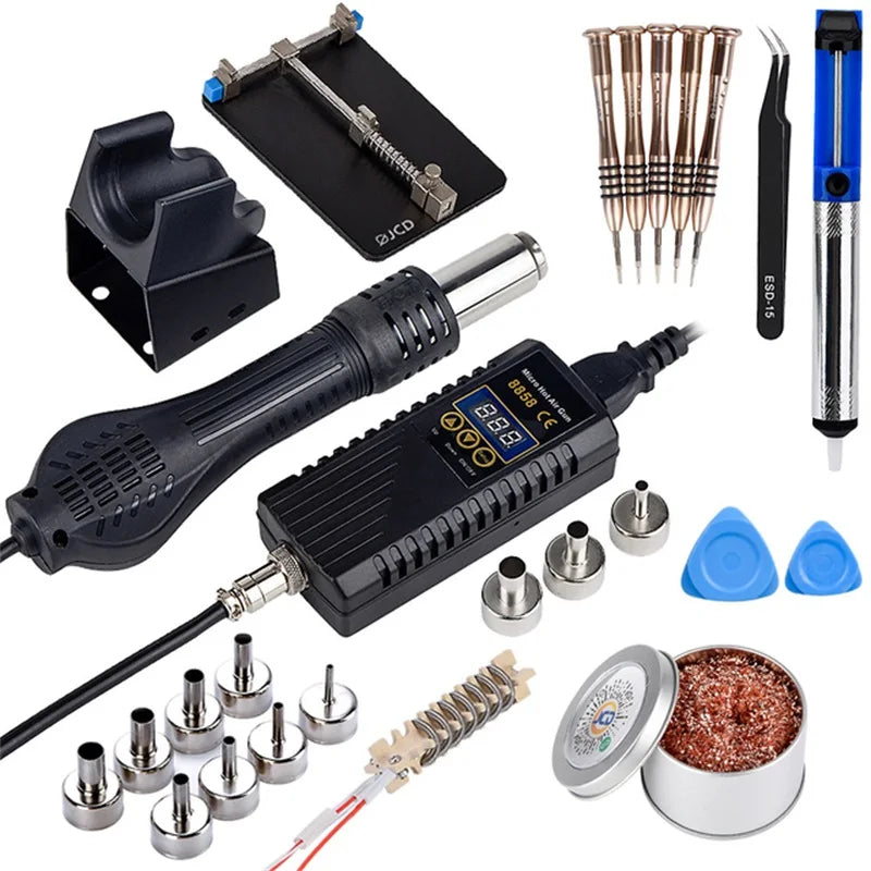 JCD 750W Heat Gun Digital Display Micro Rework Soldering Station Hot Air Gun For Welding Repair Tool Hair dryer 8858