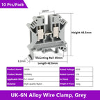 UK 2.5 Terminal Block UK2.5B Screw Connection Connect Strip 2.5B/3N/5N/6N/10N  2.5mm² Cable Electrical Din Rail Wire Connector