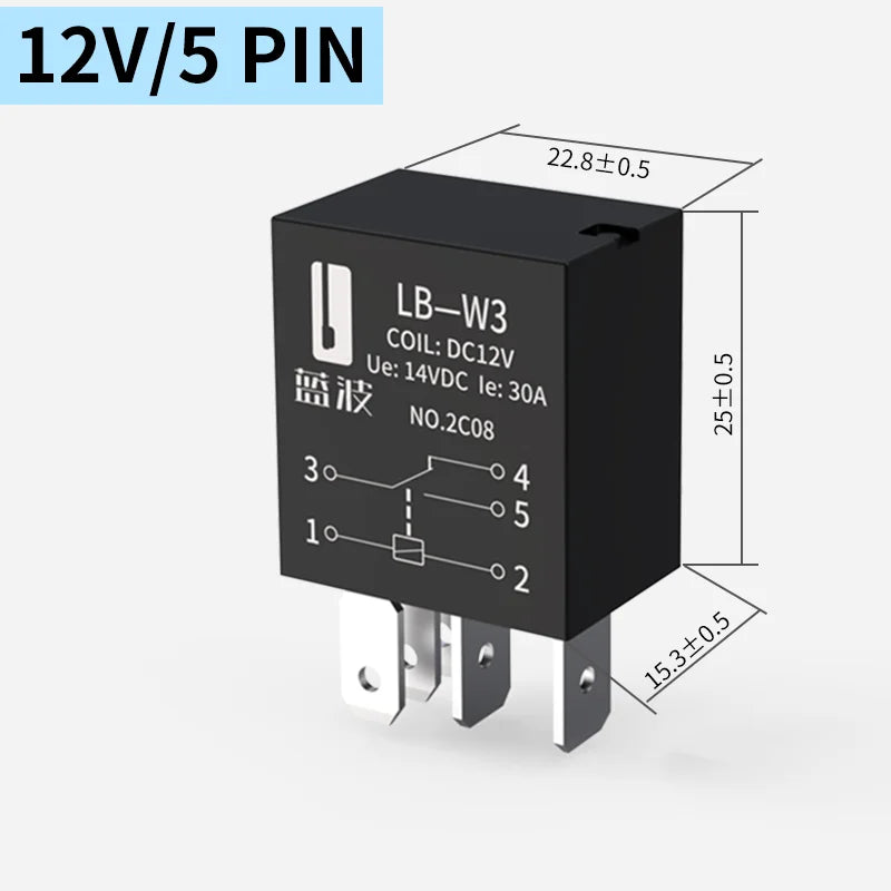 LANBOO 30A Violet Relay for Car 12V/24V Car Modification Parts 4PIN/5PIN 1NO/1NO1NC