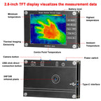 Infrared camera,MLX90640 digital infrared camera, portable thermal camera,2.8 inch LCD display,built-in battery, high precision.