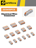 20/34/50PCS Electrical Lever Wire Connectors Quick Connect Wire Terminals Tool Free Inline Assemblable for Home Electric DIY