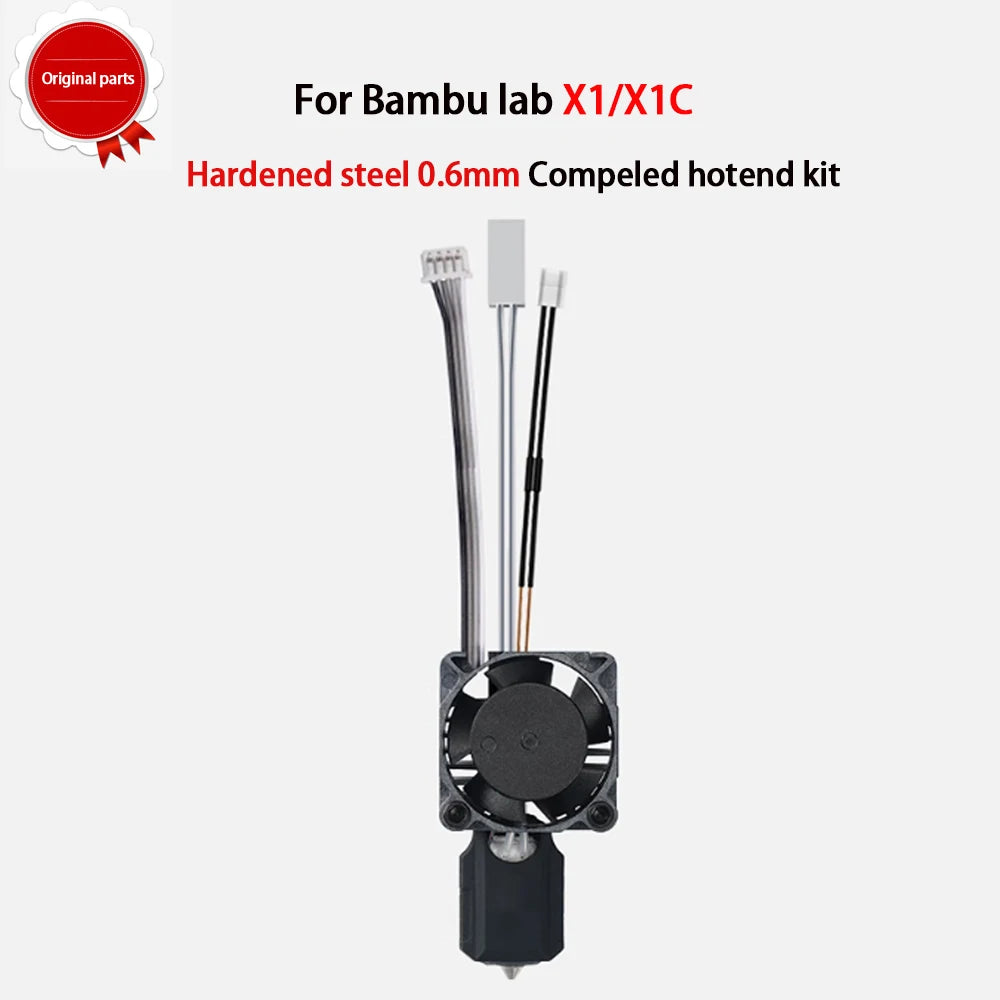 Original Hotend For Bambu Lab X1 X1C P1P P1S Hard Steel Nozzles Bamboo Hotend Thermistor For bambu lab cooling fan P1s X1c Hoend