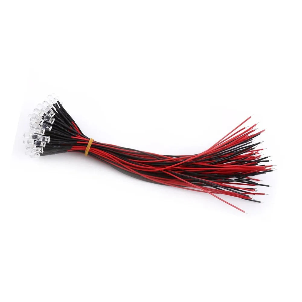 50PCS Colorful DC 5-12V LED Diodes 5mm White Red Blue Green LED Lights Small LED Lamps DIY Lighting