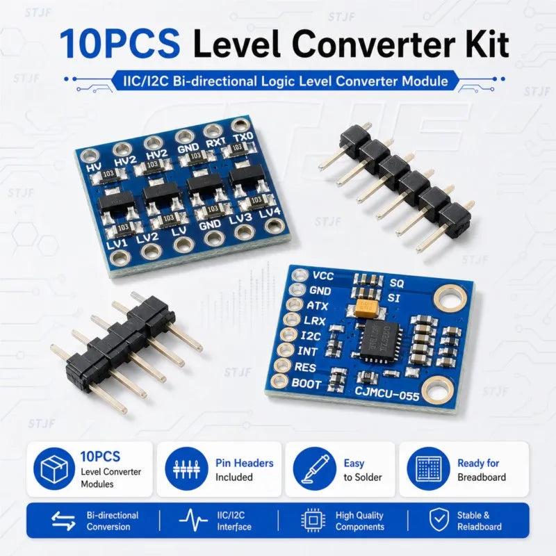 STJF 10PCS Logic Level Shifter Bi-Directional two Four-way two-way logic level transformation module