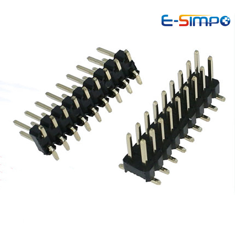 10pcs 2.54mm SMD SMT Double Row 2*3/4/5/6/7/8/10/12/15/20/40P Rohs Gold-plated Vertical PCB Surface Mount Male Pin Header Strip
