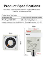 H3BA-N8H Industrial Timer Relay Solid State Time Delay Relay 1.2s‑300h AC 220V DC 24V Adjustable Analog Panel Mount Timer