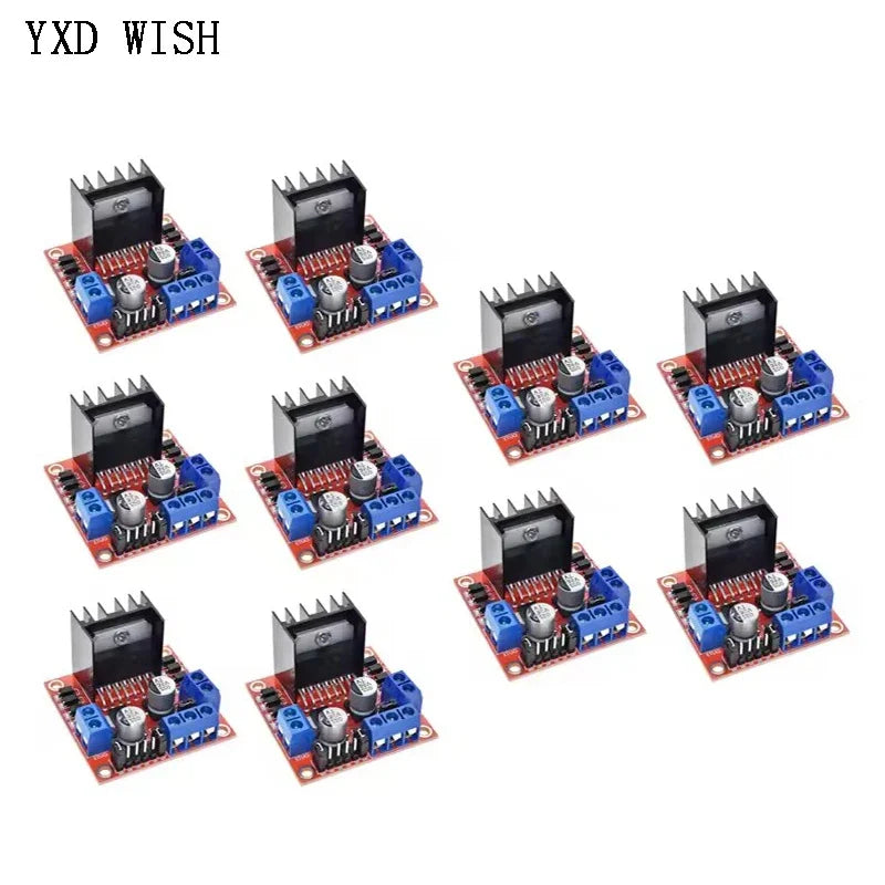 10pcs L298N Stepper Motor Driver Controller Board Dual H Bridge Module For Smart Car Power MEGA R3 Mega2560 Motor Driver Board