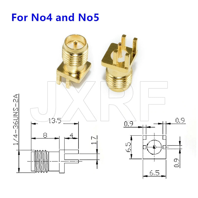 10Pcs SMA Female Jack Male Plug Adapter Solder Edge PCB Straight Right Angle Mount RF Copper Connector Plug Socket