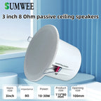 3 Inch 10W Wall Ceiling Speakers 8 ohm Impedance Full Range Stereo Sound Embedded Passive Speakers Home Background Music System