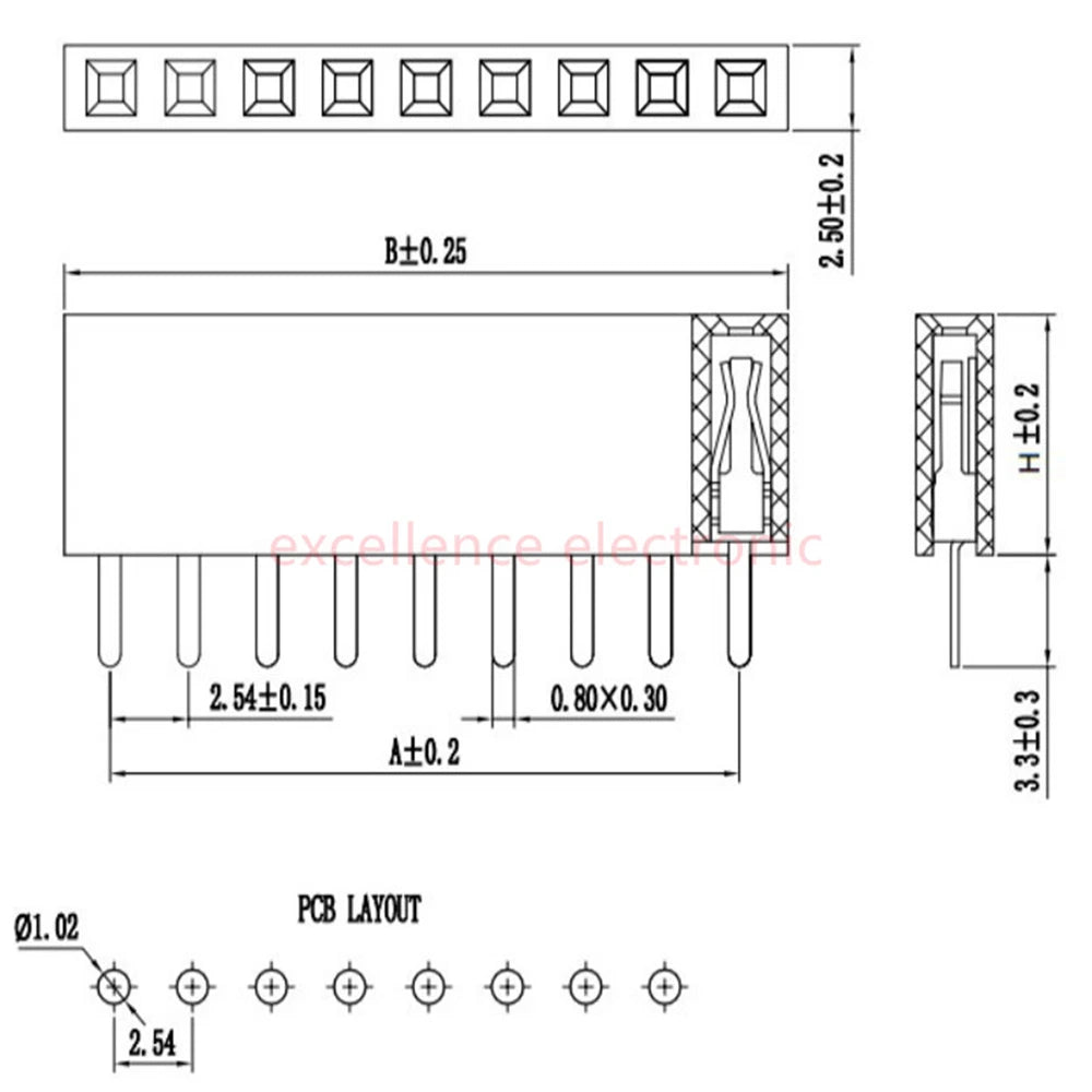 155PCS 2.54mm Single Row Pin Socket Female Header Connector Box 4/6/8/10/12/16/20/40pin PCB Board Combination Kit for Arduino