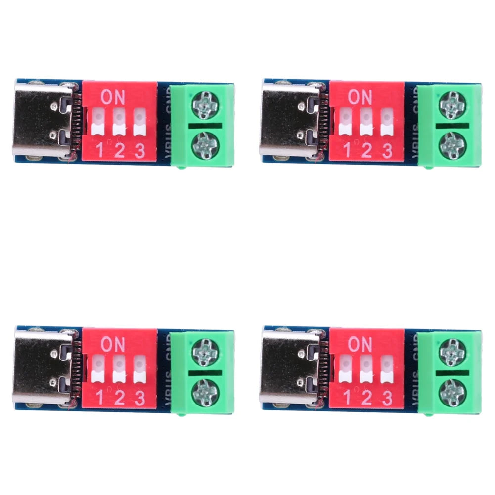 PD Trigger Module Type-C Fast Charging Test Board 5-20V Adjustable USB-C Power Detector Voltmeter for Power Bank 100W PD3.0 QC4+