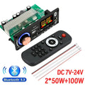 200W DIY Home Digital Amplifier MP3 Decoder Board 100W Audio Power Bluetooth 5.3 FM For Music Subwoofer Speakers Volume Control