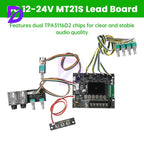 DC 12-24V MT21S Lead Version Ktv Microphone And Audio All-In-One Machine 2.1 Channel Bluetooth Amplifier Board 50W+50W+100W