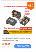 5Pcs SMD Common Mode Filter  300 500 700 1000 3000 ohm 4A 5A 15A High Current Common Mode Choke Coil Chip Inductor ACM7060 7x6mm