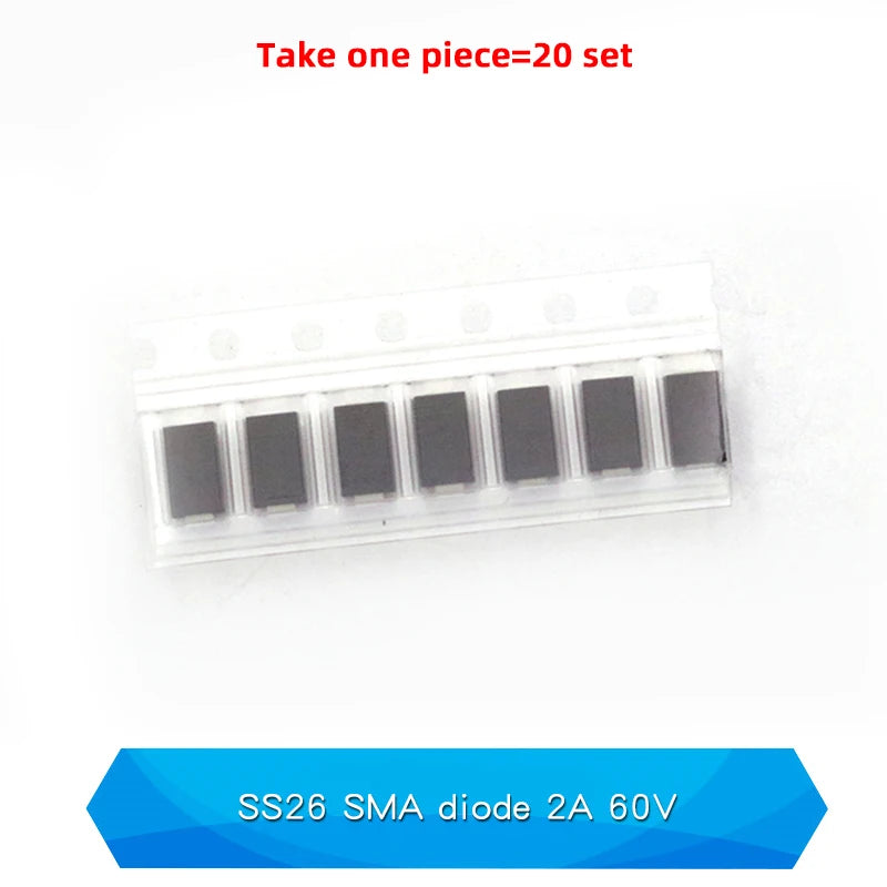 20PCS M1 M2 M4 M7 S4 SMA 1A 1N4001 4002 4004 4007 SS12 SS310 RS1M RS2M ES1D ES1J US1M SMD Schottky Rectifier Diode DO-214AC