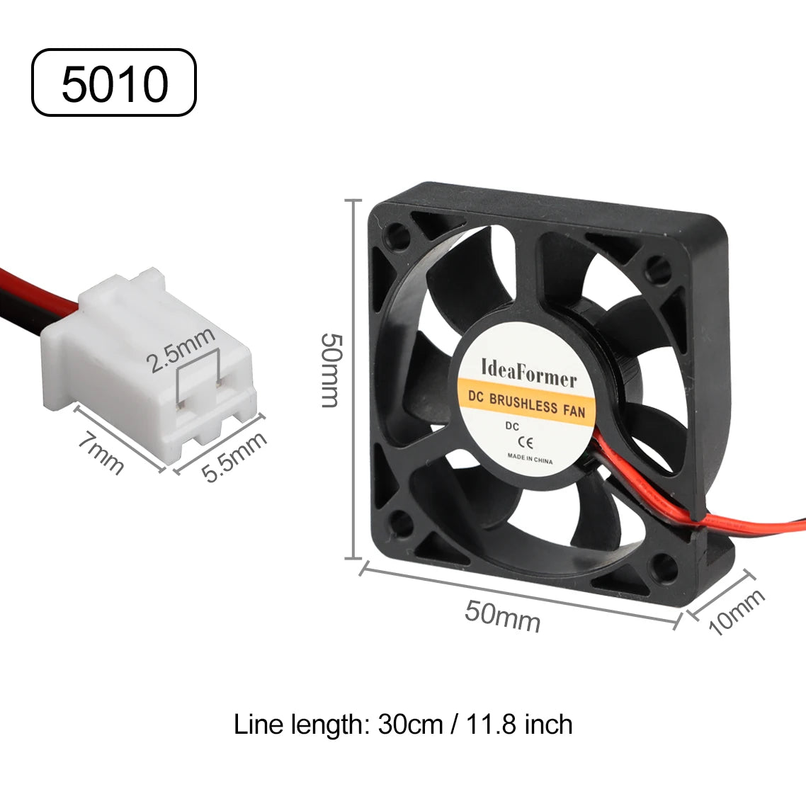 DC Cooling Fan 5V 12V 24V 3010/4010/5015/5010 Dupont Wire Cooler 5015 Turbo Blower Radiator Fans for 3D Printer Cooling