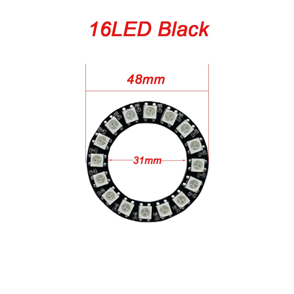 WS2812B Addressable Led Pixel Ring 8/16/24/35/45/60Leds WS2812 5050 RGB Led Diode Ring Color IC Built-in LED