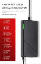 72V 60V 2A/3A/5A 20S 16S 18650 Lithium Battery Charger DC 5.5*2.1mm, Multiple Plug Options, Intelligent Charger EU/US/UK/AU
