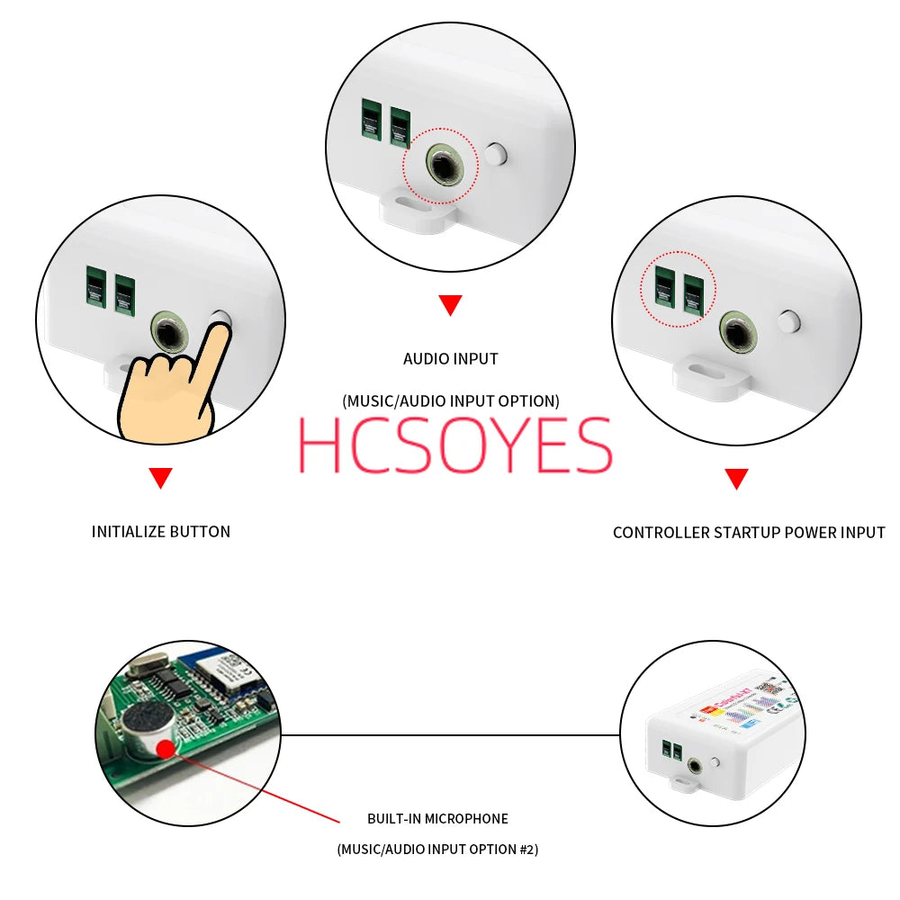 WS2812B WS2815 RGBIC LED Strip Controller Colorful-X7 Bluetooth/WIFI/Zigbee Smart Music Rhythm Sync Pixels Lighting DC5-24V