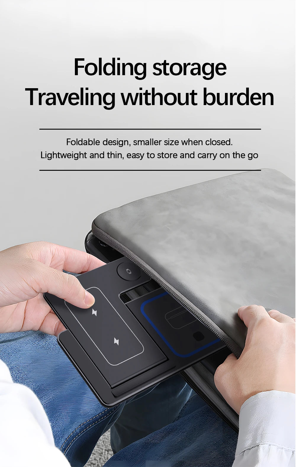 LED Fast Wireless Charger Stand 3 in 1 Foldable Charging Station For iPhone 17 16 15 14 13 12 Apple Watch 9 8 7 6 5 Airpods Pro